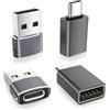 BASESAILOR Adattatore USB C Femmina a USB Maschio&Tipo C a USB OTG Connettore 4Pezzi,Cavo Caricatore Thunderbolt 4 per iPhone 17 16 15 14 13,iPad Pro,SE,MacBook Pro,Samsung Galaxy Z Flip 5,A54,S25 S24