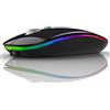 Uiosmuph G12 - Mouse senza fili, sottile per computer portatile ottico wireless con ricevitore Nano Mouse USB per PC/Tablet/Laptop (nero)