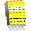 Supply Guy 581XXL Cartucce Giallo compatibili con Canon CLI-581 XXL per Pixma TS705 TS705a TS6350 TS6350a TS6351 TS6351a TS6300 TR8550 TS9550 Multipack 5 Cartucce d'inchiostro 581 XXL