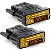 deleyCON 2x Adattatore HDMI su DVI - Connettore HDMI su DVI (24+1) (19pol) 1080p Full HD 1920x1200 - Nero