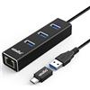 atolla Adattatore, atolla, Hub USB 3.0 - 3 Porte USB SuperSpeed Trasmissione Dati e Adattatore Ethernet 1000 Mbps Gigabit Lan RJ45, Supporta MacBook, iMac, XPS, Surface, Notebook