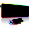 TITANWOLF - RGB Tappetino per Mouse da Gioco XXL - Mouse Pad Gaming - 800x300mm - 11 LED Colori e Effetti di Luce - Precisione e velocità - Lavabile - per Computer PC e Laptop - Icon Red Lightning