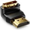 deleyCON Adattatore HDMI Angolato 270° Gradi - Connettore HDMI a Porta HDMI - Contatti Placcati in Oro - 3D 1080p FULL HD - Nero