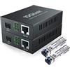10Gtek a Pair of 1.25G Media Converters(Kit #2), SFP Slot, with a SFP Module, SMF, 1310-nm, 20-km