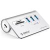 ORICO Hub USB C ORICO, Hub USB 3.0 con lettore di schede, 3 porte USB A, Multi USB Adattatore 5 Gbps, cavo da 0.5m, USB Multiporta con porta di alimentazione tipo C 5V/2A per iMac, Macbook, Mackbook Pro