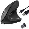 Abauoat Mouse Verticale Ergonomico Wireless USB Ricaricabile Ottico 2.4G ad Alta Precisione Adjustable 800/1200/1600 DPI, 5 Pulsanti Per PC/Laptop/Mac