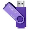 ENUODA Chiavetta USB 64GB Pen Drive 2.0 Metallo Memoria USB con Luce LED per PC,Laptop,TV (Viola)