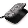 deleyCON Borsa del Disco Rigido Custodia HDD - Per Dischi Rigidi da 2,5 Pollici e SSD - Robusto e Antiurto - 2 Scomparti Interni con Tasche a Rete - Camouflage