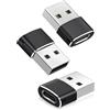 BASESAILOR Adattatore da USB C a USB 3 Pezzi,Tipo C Femmina A Maschio Connettore Cavo per Apple iWatch s10 9,iPhone 16 15 14 13 Pro Max,iPad 11 Air 5 Mini 6,Airpods 4,Samsung Galaxy Z Flip Fold 4 5