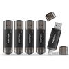 KOOTION Chiavetta USB C 64 GB, 2 in 1 OTG 5 Pezzi Chiavetta USB Tipo C 64 GB Nero USB 2.0 Pendrive Tipo C Memoria 64 Gigas Piccolo e Leggero Pennette 64G Per Android/Window/PC/MacBook, ect