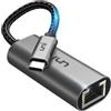 uni Adattatore da USB C a Ethernet Adattatore di Rete LAN Gigabit 1000Mbps in Alluminio Ethernet a Type C Thunderbolt 3 a RJ45 per iPhone 15 MacBook iPad Pro Surface Chromebook Dell XPS ecc.