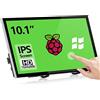 HAMTYSAN Raspberry Pi Touch Screen, schermo da 10,1 pollici 1024x600 piccolo monitor HDMI portatile con supporto, display IPS per Raspberry Pi 400/4/3/2/Zero/B/B+ Jetson Nano Win 11/10/8/7