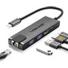 Lemorele Hub USB C con Gigabit, adattatore USB C 5 in 1 a RJ45 Ethernet 1000Mbps, 4K HDMI, 2 USB 3.0, 100W PD, per SteamDeck, MacBook Pro/Air, iPad, ChromeBook Pixel, Matebook, PC Tablet Type-C