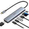 MOKiN USB C Hub HDMI per MacBook, MOKiN Type C HUB 6 in 1 Dongle USB C con 4K HDMI, USB 3.0/USB 2.0, SD/Micro, adattatore USB C per MacBook Pro/Air XPS Dell HP