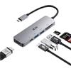 ICZI Hub USB C, Adattatore Tipo C (Thunderbolt 3) 6 in 1 con Hdmi 4k 60hz, Micro Sd/Tf, 2 USB3.0 per Macbook Pro/Air, Dell Xps, Surface
