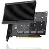 EZDIY-FAB Quad M.2 PCIe 4.0/3.0 X16 Scheda di Espansione con Dissipatore,Supporto di 4 SSD PCIe NVME M.2,RAID-on-CPU (VROC) in Piattaforma Intel e PCIe 4.0 RAID in Piattaforma AMD