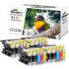 Starlet24 cartucce compatibili per Brother LC-1220 LC1240, per MFC-J280W MFC-J425W MFC-J430W MFC-J435W MFC-J6510DW MFC-J6710DW(8 nero, 4 ciano, 4 magenta, 4 gialli)