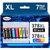 Jagute 7 Pack Cartucce 378XL Compatibili con Epson 378 378XL Cartucce d'inchiostro | 378XL Multipack Cartucce Compatibili con Epson Expression Photo XP-8600 XP-8605 XP-8500 XP-8505 XP-15000 (BK/C/M/Y/LC/LM)