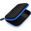 deleyCON Borsa del Disco Rigido Custodia HDD - Per Dischi Rigidi da 2,5 Pollici e SSD - Robusto e Antiurto - 2 Scomparti Interni con Tasche a Rete - Blu