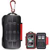 Kiorafoto 28 Slot per Custodia Memoria per 4 Schede CF, 8 SD e 16 Micro SD, Porta Schede SD per Schede di Memoria Resistente All'acqua e Anti-Smarrimento, Con Moschettone e Perno di Rimozione