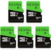 KEXIN 16GB X 5 Schede di Memoria MicroSDHC Micro SD Scheda Classe 10 UHS-1 Scheda MicroSD TF SD Card C10 U1 per Smartphone, Fotocamera, Tablet, Sistema di Sicurezza (Nero Verde)