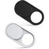 imluckies - Cover in metallo per webcam, 0,0 cm, per computer portatile, MacBook Pro/Air iMac, iPad Tablet iPhone 8/7/6 Plus, Echo Show/Spot Web Blocker [1 nero+1 bianco]