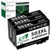 Greenjob 503XL Compatibili per Epson 503 XL Nero per Expression Home XP-5200 XP-5205 XP5200 XP5205, Workforce WF-2960 WF-2965 WF2960 WF2965 WF-2960DWF WF-2965DWF (3 Nero)