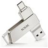 SSK 64 GB USB C Flash Drive Doppi connettori Memoria USB con velocità di trasferimento fino a 200 MB/s PenDrive per telefoni Android, Macbook/Pro/Air e altro