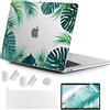 MUSHUI 4 in 1 Custodia per MacBook Pro 13 Pollici 2022-2016 (Modello: A2338 M1 M2 A2289 A2251 A2159 A1989 A1706 A1708), Morbida Case & Tastiera Cover per Mac Pro 13.3, Piante Tropicali