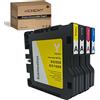 HEMEINY Cartucce d'inchiostro a sublimazione compatibili con stampante Sawgrass Virtuoso SG500 SG1000, 4 colori (nero, ciano, magenta, giallo) (versione A)