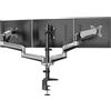 HUANUO Supporto per Monitor Triplo per Schermi Curvi da 13-32 Pollici, Braccio per Monitor Regolabile, Supporto per Monitor con molla a Gas, Capacità di Peso 8KG per Braccio