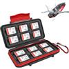 Kiorafoto 12 Slot Porta Schede SD Professionale Resistente All'acqua Anti-shock per SD SDHC SDXC Custodia Memoria Storage Box Wallet, Piccolo e Portatile
