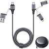 Lakeronelove Multi Cavo di Ricarica, Cavo USB C PD 60W Ricarica Rapida USB A Type-C a Lightning Type-C Micro Nylon Intrecciato Multiplo Cavetto Compatibile con iPhone Galaxy Huawei Honor Xiaomi Pixel OnePlus(1M)