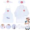 Mikqky 4 pezzi camici medici per bambini, costume da medico per bambini, costume da medico, scatola di travestimento per bambini, grembiule da infermiera + cappello accessori medici ragazze ragazzi