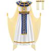 ReliBeauty Costume Cleopatra Bambina Vestito Carnevale con Copricapo Dorato, 100