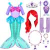 Spooktacular Creations Donna deluxe mermaid costume set con la parrucca rossa e archetto verde