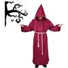 MiiDD Costume da Monaco Medievale,Costume da Prete,Sacerdote Hooded Robe Cloak Cosplay Costume Rinascimentale per Halloween Carnevale(Rosso,S)