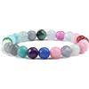 Treasure Bay Bracciale elastico da uomo fatto a mano con perline | Braccialetto di perline con pietre preziose di cristallo curativo Chakra da 8 mm per Uomo Donna (Multicolore sfaccettato)