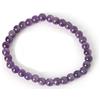 Treasure Bay Bracciale da donna fatto a mano con pietre preziose da 6 mm | Braccialetto con gemme di cristallo curativo con perline di stress e ansia | Bracciali estensibili (Ametista viola)