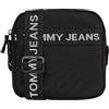 Tommy Jeans Borsa a Tracolla Uomo Essential Reporter Media, Multicolore (Black), Taglia Unica