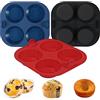 Webake Stampi in silicone per muffin, friggitrice ad aria, 3 pezzi, 4 tazze, 7 cm