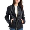 BELLIVERA Donna Giacca in ecopelle Primavera Autunno Outwear Corto Moto Biker Cappotto SS816 Nero L