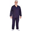 FERRUCCI COMFORT Pigiama Uomo Cardigan Taglie Comode in Cotone - Manica Lunga e Pantalone Lungo - Blu Scuro (COPIATIVO, 10XL)