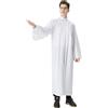 IvyRobes Abito da Coro della Chiesa Abito da Battesimo per la Cresima del Clero Costume di Halloween Bianco 48(5'3-5'5)