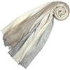 LORENZO CANA Sciarpa 100% cashmere da donna - 70 x 200 cm, bicolore, naturale - morbida e nobile - una sensazione di lusso in beige grigio ocra sandel