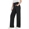 Bamans Pantaloni di Tailleur per Signore Stoffa Business Elastico Alto con Tasche Nero