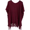 styleBREAKER Poncho in Maglia con Maniche e Bottoni Decorativi Eleganti e Brillanti, Girocollo, Donna 08010017, Colore:Vino Rosso