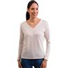 CASH-MERE.CH Pullover | Sweater | Maglione con Scollo a V da Donna 100% Cachemire (Blu/Blu Chiaro, M)