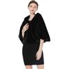 BEAUTELICATE Bolero Stola Pelliccia Sintetica Donna Coprispalle Scialle Stola Pelliccia Elegante per Sposa Matrimonio Inverno Cerimonia Carnevale (Nero, Taglia Unica)