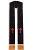 BLESSUME Ricamo croce nera Stola Clergy Mass, Nero/Oro 1, taglia unica
